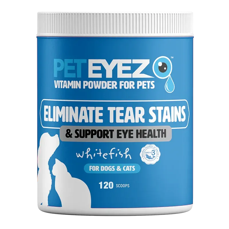 Pet eyez vitamin powder for pets eliminate tear stains and support eye health