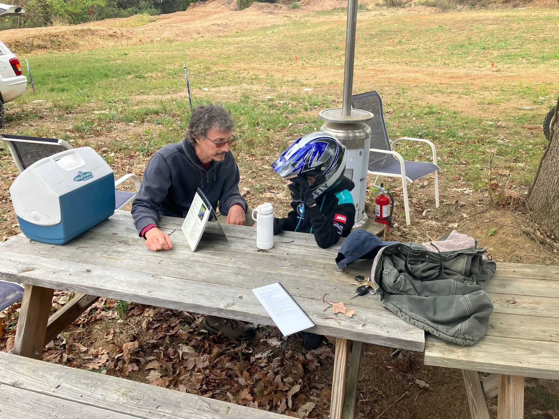 Bike Instructor Talking to His Student
