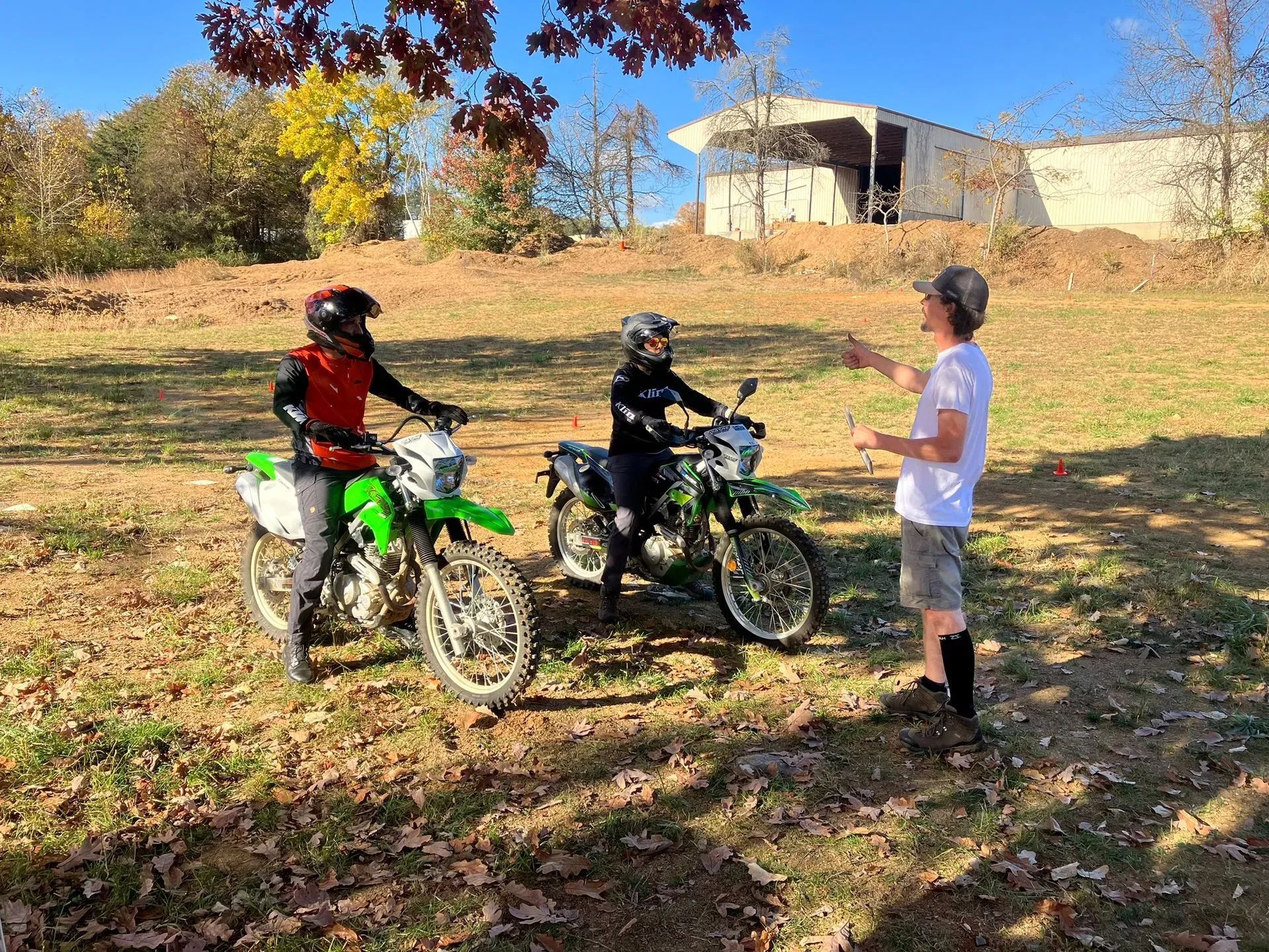 Dirt Bike Instructor With His Students