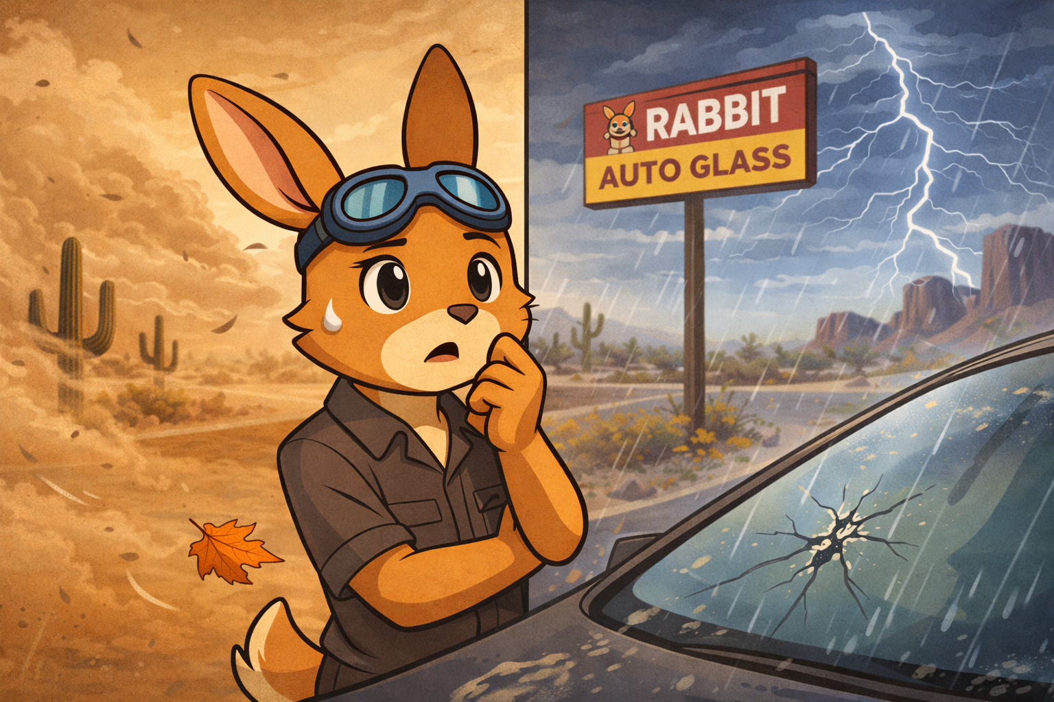 How dust storms and monsoon season damage windshields in Phoenix