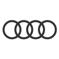 The Audi logo: four interlocking rings in a gray color.