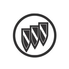 Buick logo: Three slanted shields inside a circle.