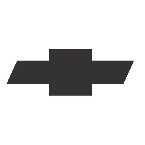 Chevrolet bowtie emblem, a black horizontal cross shape, on a white background.