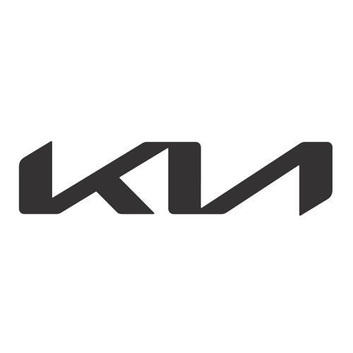 KIA logo in black, stylized as a series of connected angular lines forming the letters