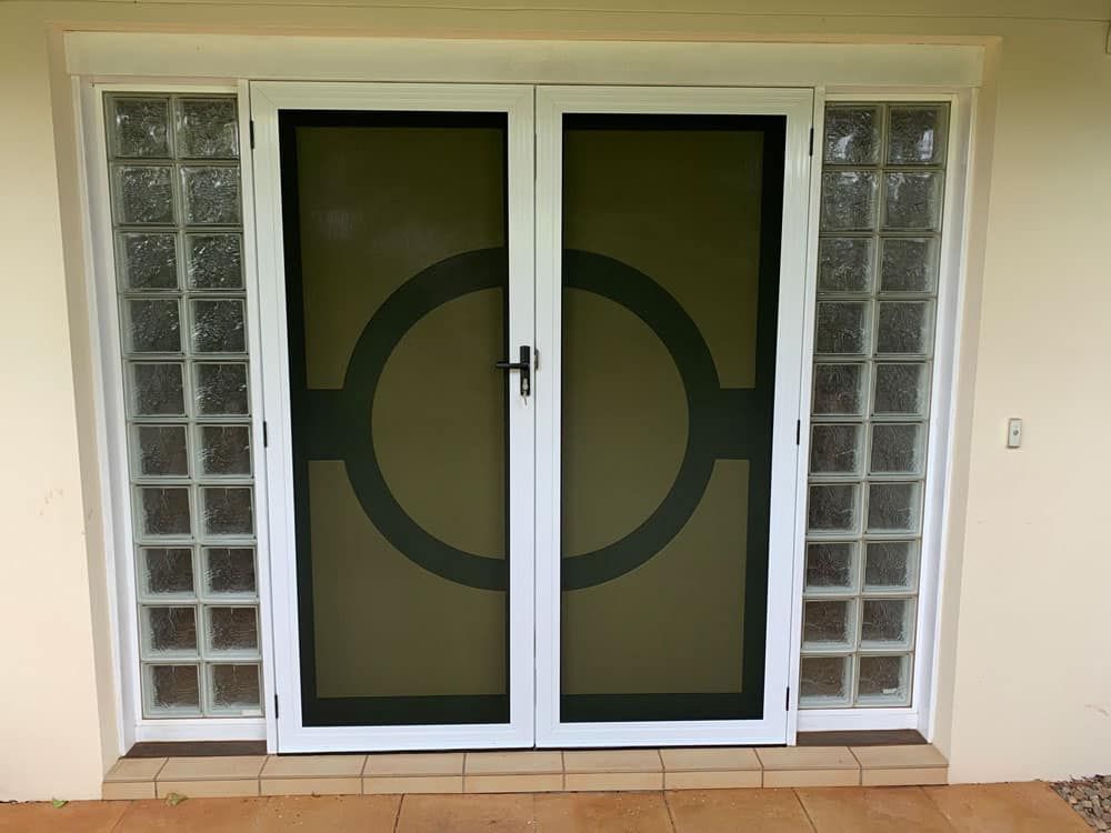 White Double Screen Doors — Suburban Security Screens in Currumbin, QLD