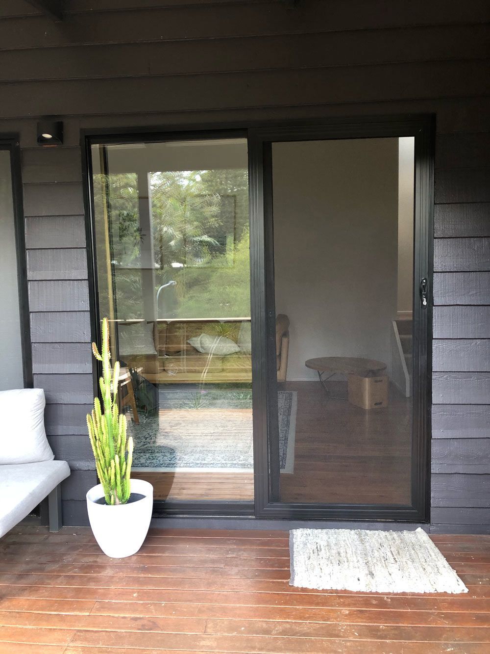 A Black-Framed Sliding Glass Door — Suburban Security Screens in Currumbin, QLD