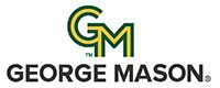 The logo for george mason is green and yellow.