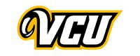 The vcu logo is black and yellow and looks like a lego logo.