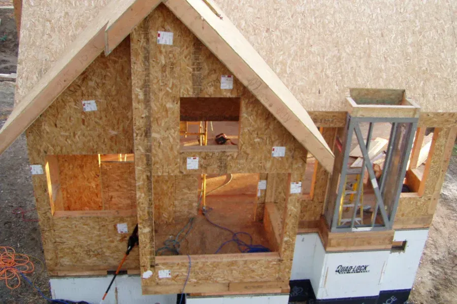 A new construction home in Forestville, CA - Specialty Improvements Unlimited hard at work framing
