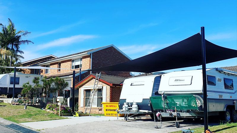 Shade Sails Over Caravans — Professional Shade Sail Installations on the Central Coast, NSW