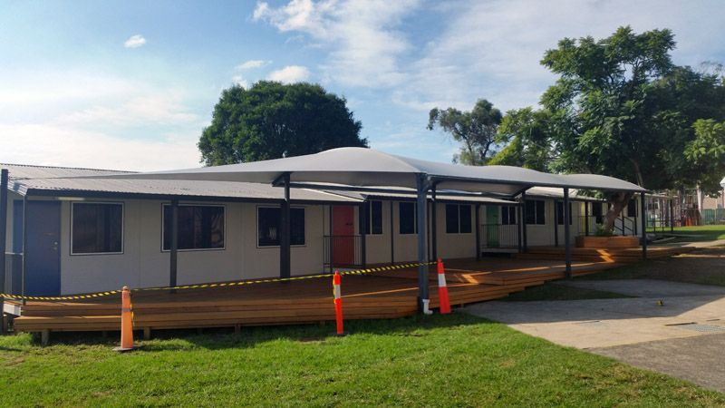 Shade Sail Over School Building — Waterproof Shade Sails on the Central Coast, NSW