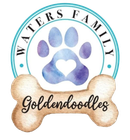 A logo for the waters family goldendoodles