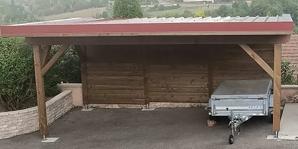 Carport Kit forêt avec toit en tôle