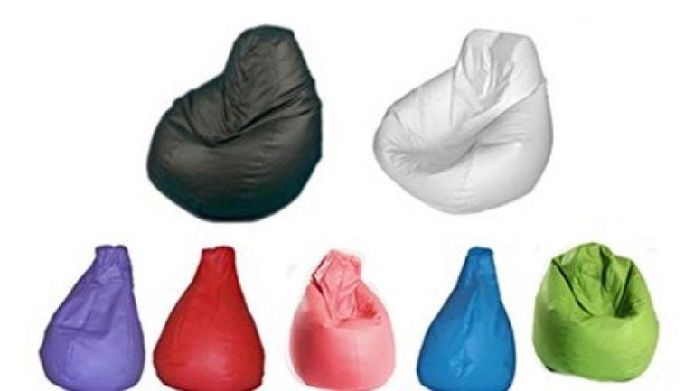 A bunch of bean bag chairs in different colors
