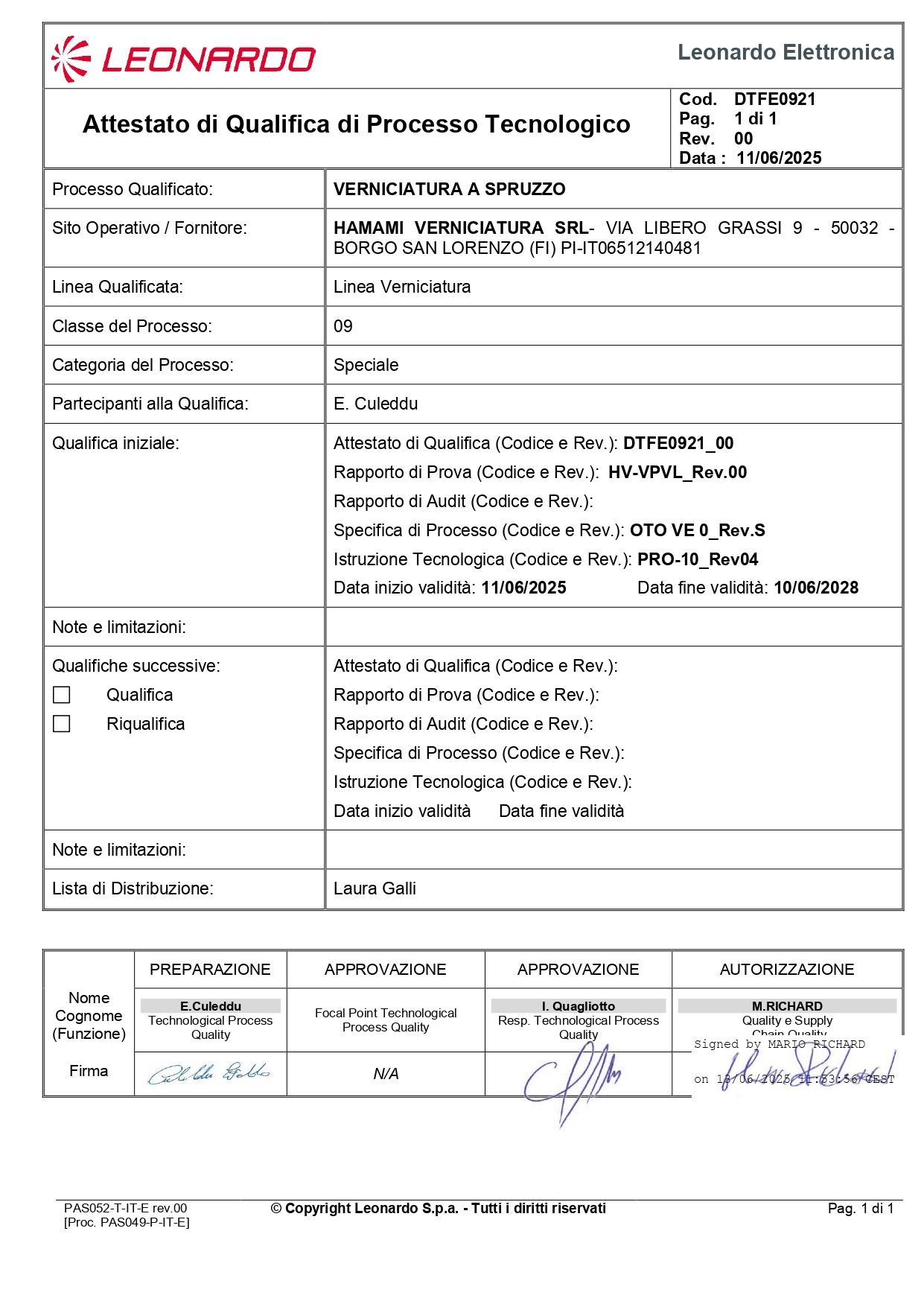 Certificato