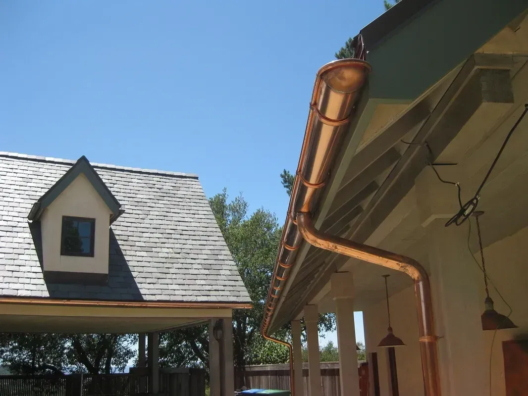 A House with A Copper Gutter on The Side of It | Santa Rosa, CA | Morris Heating and Sheet Metal