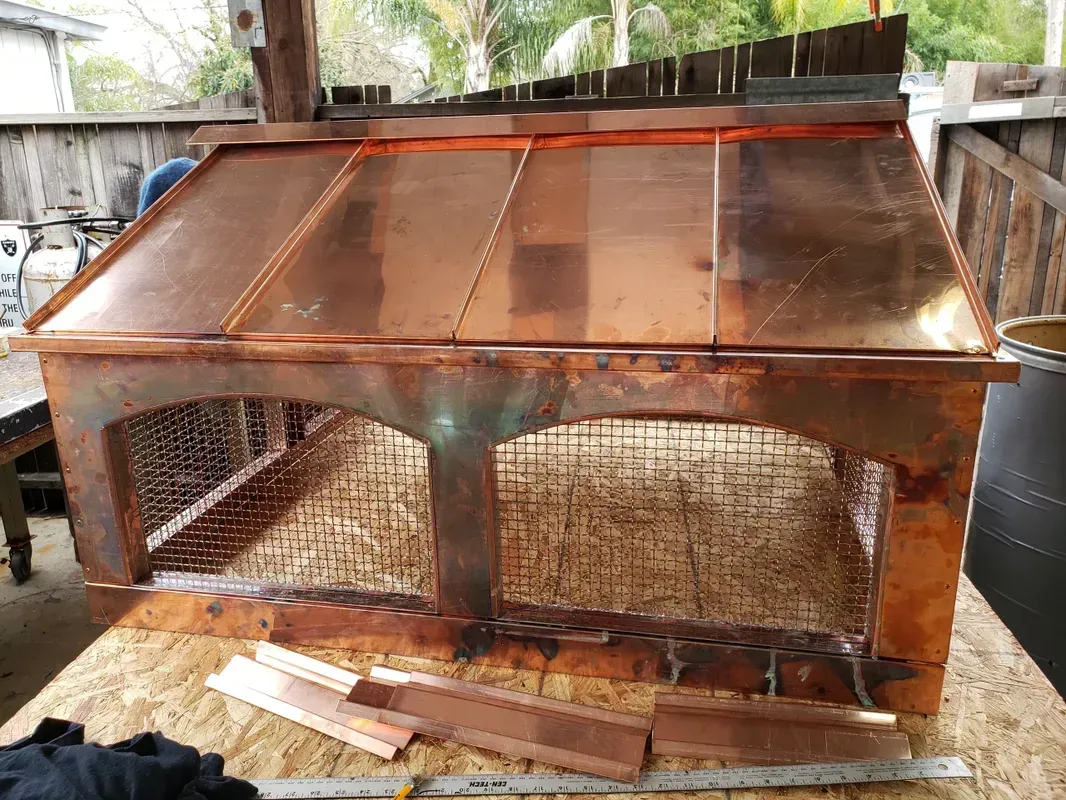 Copper Chimney Hood Is Sitting on Top of A Wooden Table | Santa Rosa, CA | Morris Heating and Sheet Metal