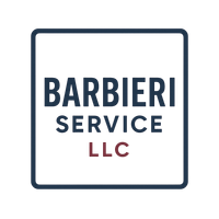 Logo for Barbieri Service LLC, text in a white square with a dark blue border: "BARBIERI SERVICE LLC".