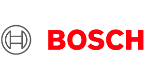 Le logo bosch est rouge et blanc sur fond blanc.