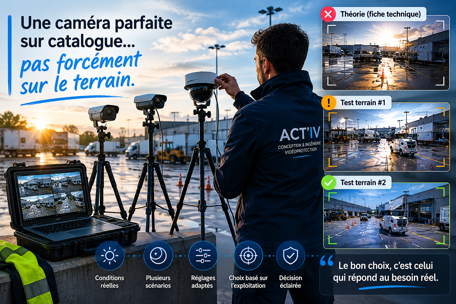 Une caméra performante ne se choisit pas sur une fiche technique.
Elle se valide dans les conditions
