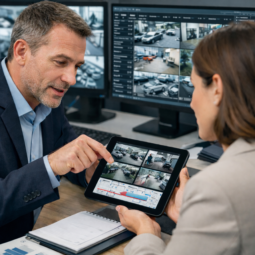 Conseil stratégique en vidéosurveillance entre expert et client autour d’un audit de site