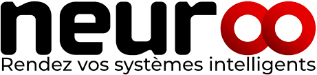 Un logo noir et rouge pour une entreprise appelée neuro