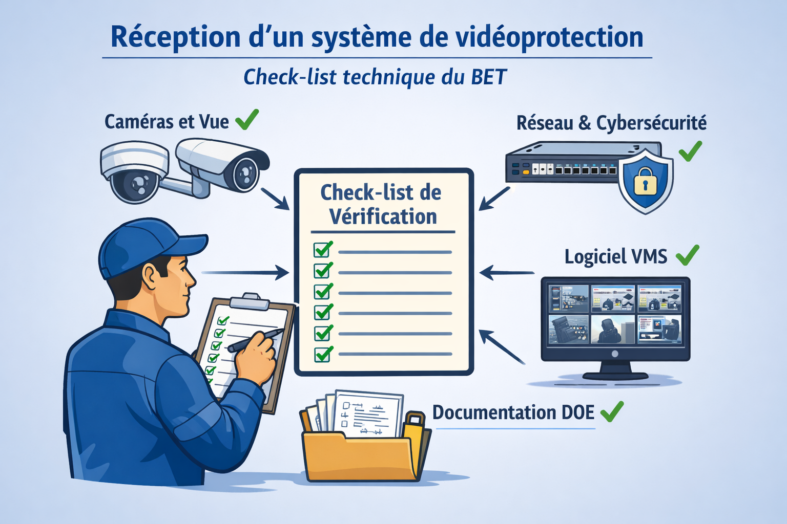 Check-list technique du BET pour la réception d’un système de vidéoprotection