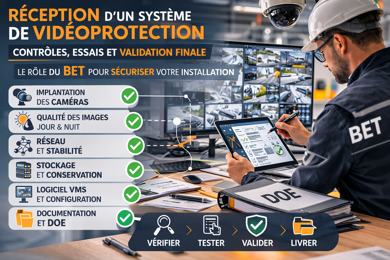 Contrôles techniques lors de la réception d’un système de vidéoprotection avec vérification
