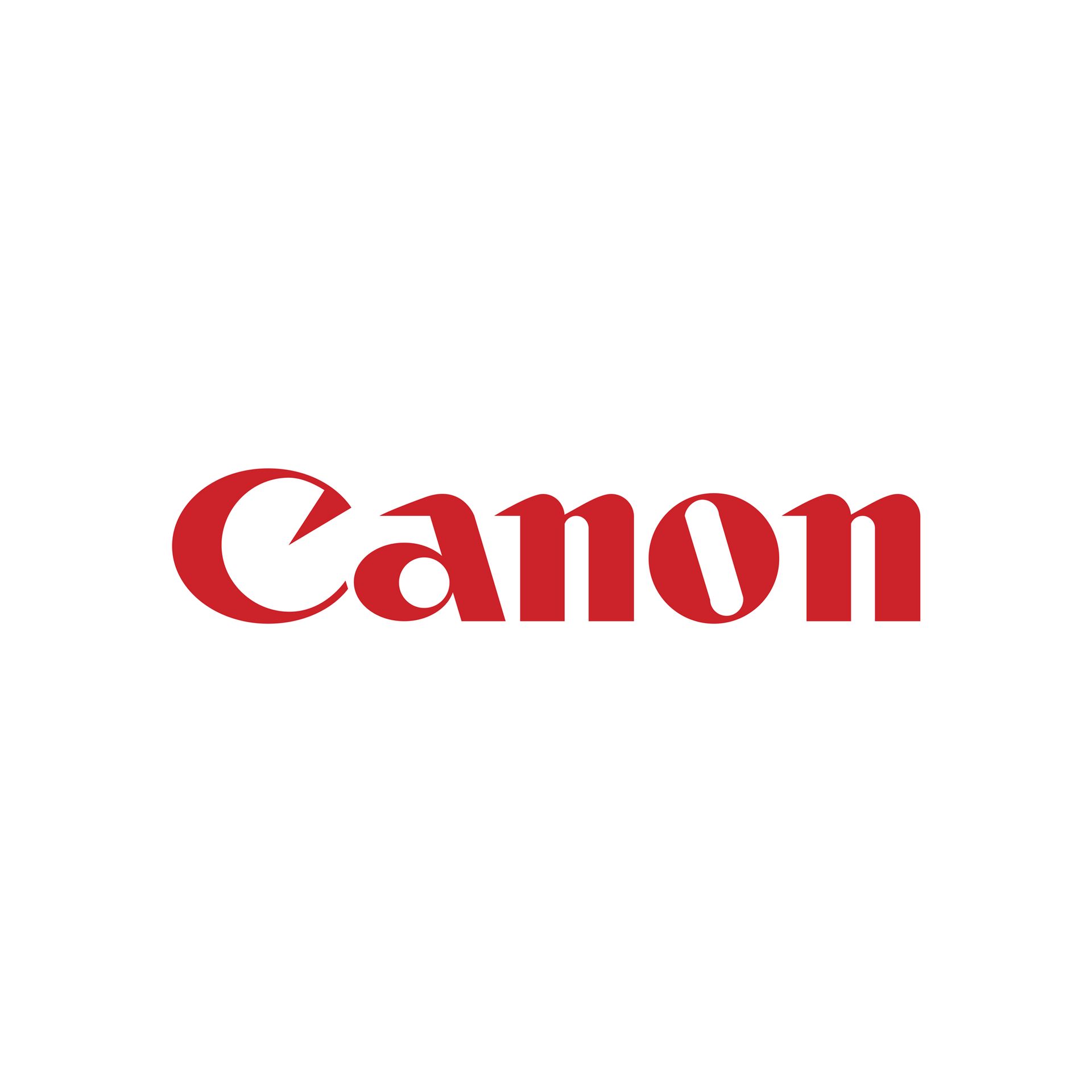 Das Canon-Logo ist rot auf weißem Hintergrund.