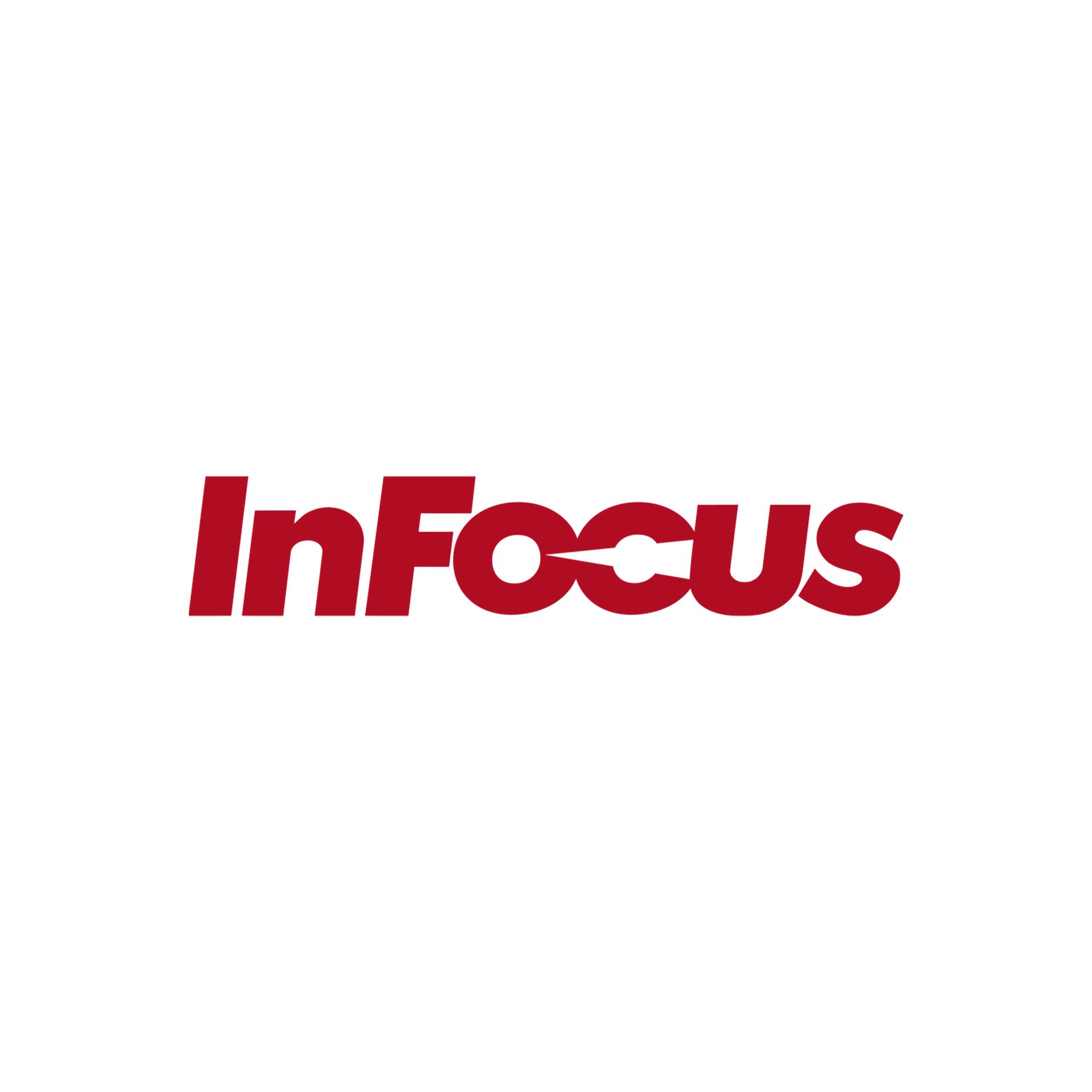 Das Infocus-Logo ist rot und weiß auf weißem Hintergrund.