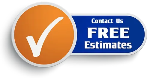 A blue and orange button that says contact us free estimates