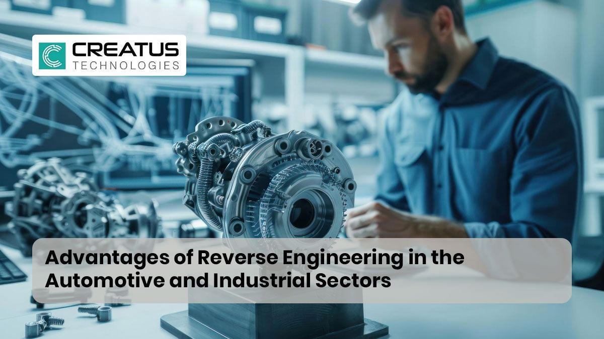Engineer reverse engineering a car component with CAD modelling
