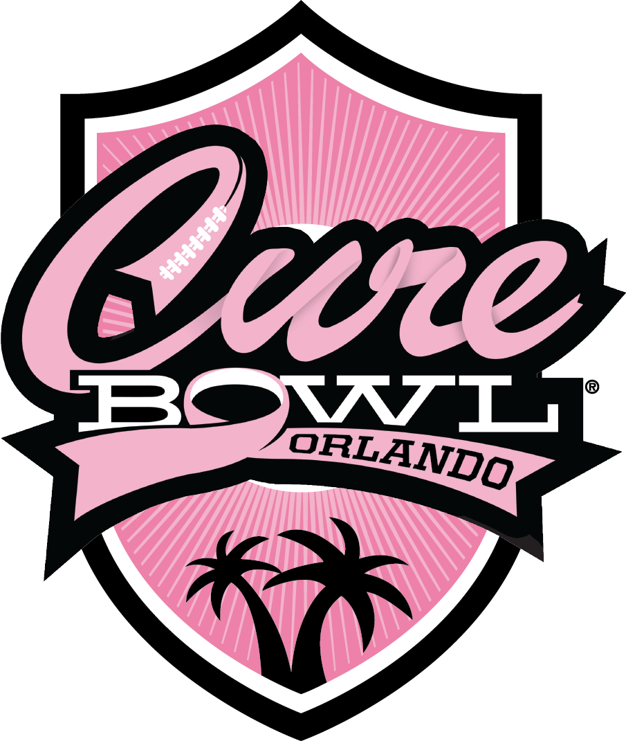 A pink and black logo for curve bowl orlando