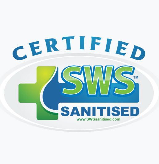 A logo that says certified sws sanitised on it