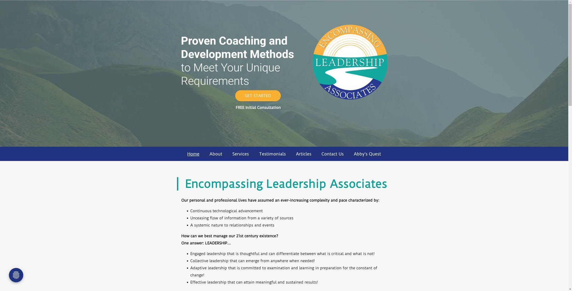 A screenshot of a website with a mountain in the background.