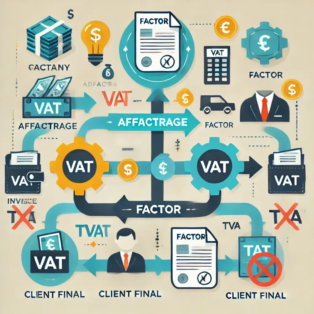 Schéma illustrant le process d'affacturage 