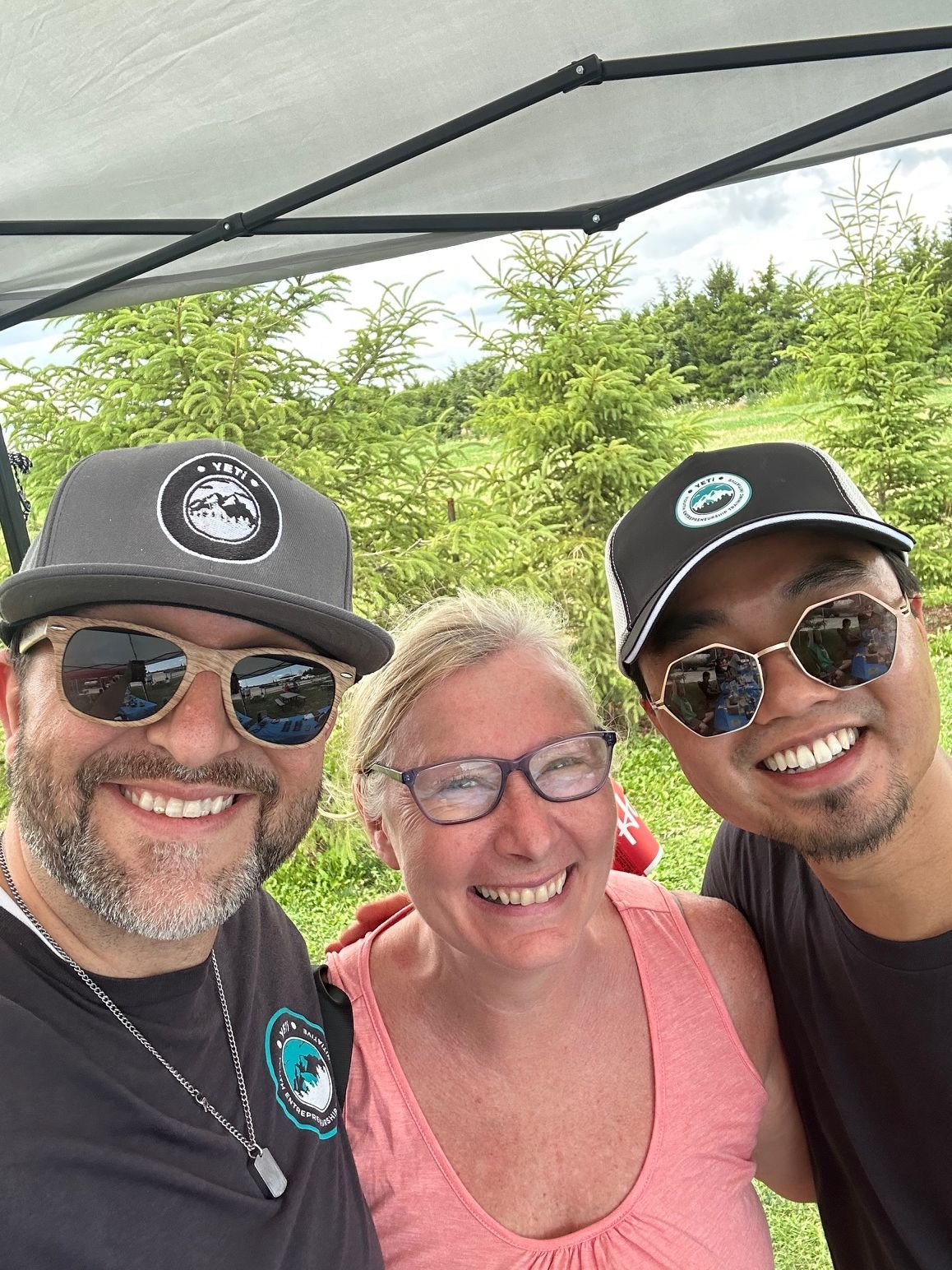 Jonathan Berube Kevin Ma selfie at Youth Entrepreneurship training Initiative program in Windsor Ontario