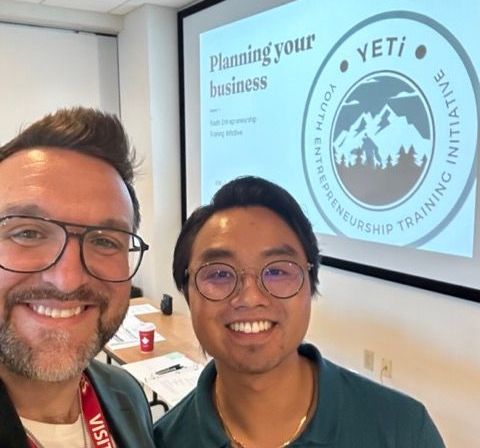 Jonathan Berube Kevin Ma Chilkoot Homes volunteering for youth financial literacy in Windsor Ontario