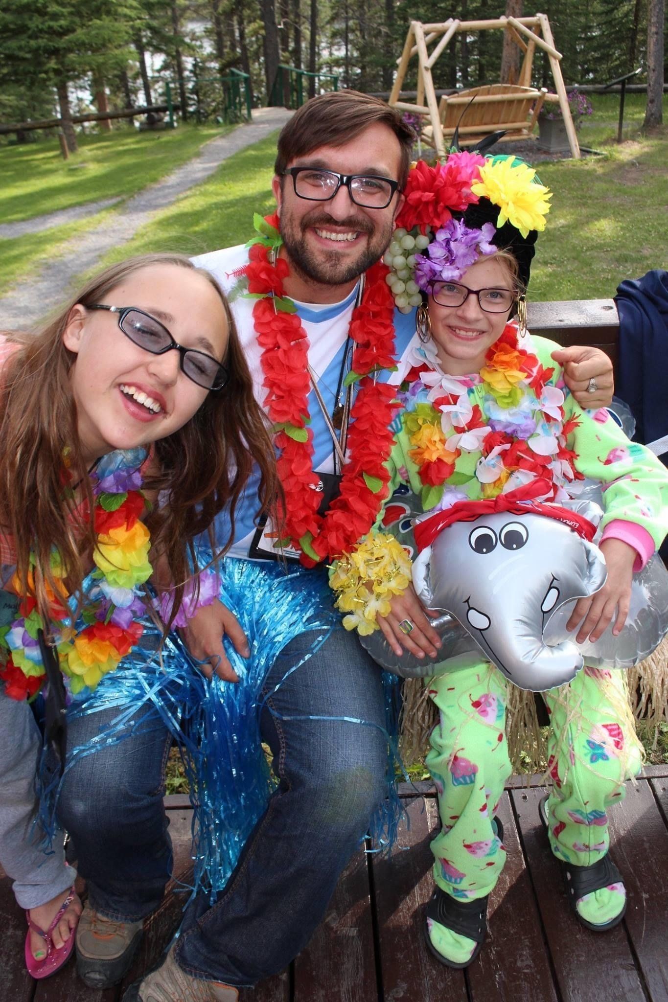 Jonathan Berube youth camp counsellor at hawaiian day