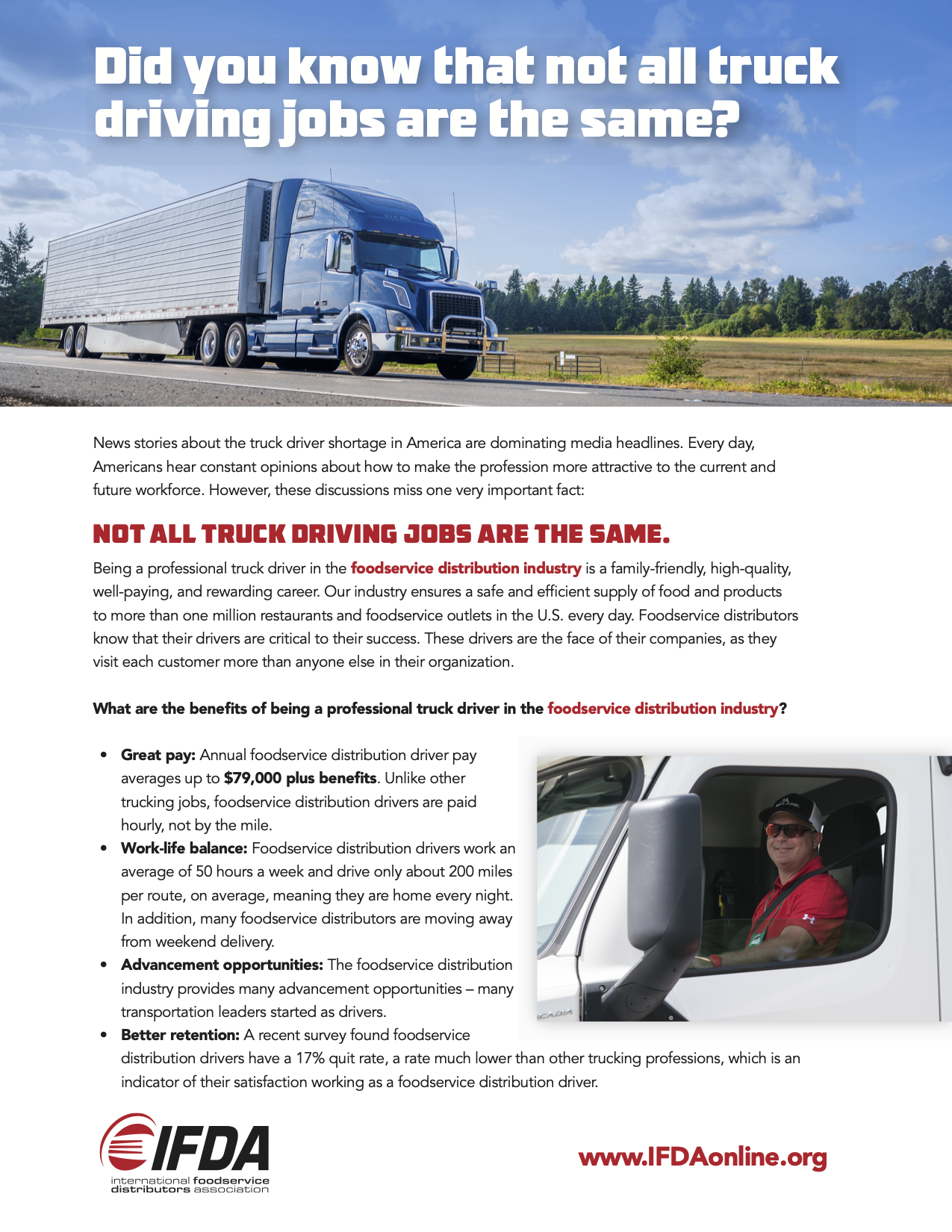 Did you know that not all truck driving jobs are the same ?