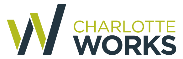 A logo for charlotte works is shown on a white background