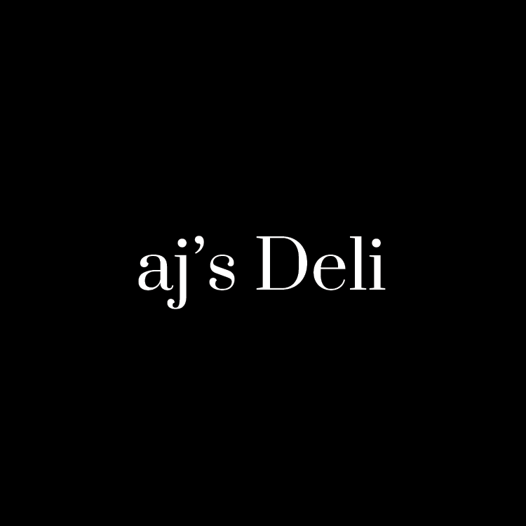 Text that reads aj's Deli
