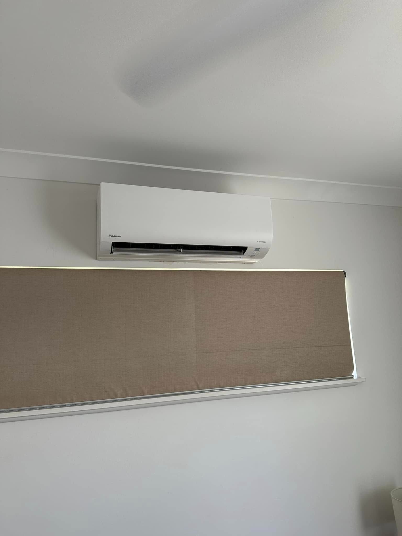 White Aircon Installed in Wall