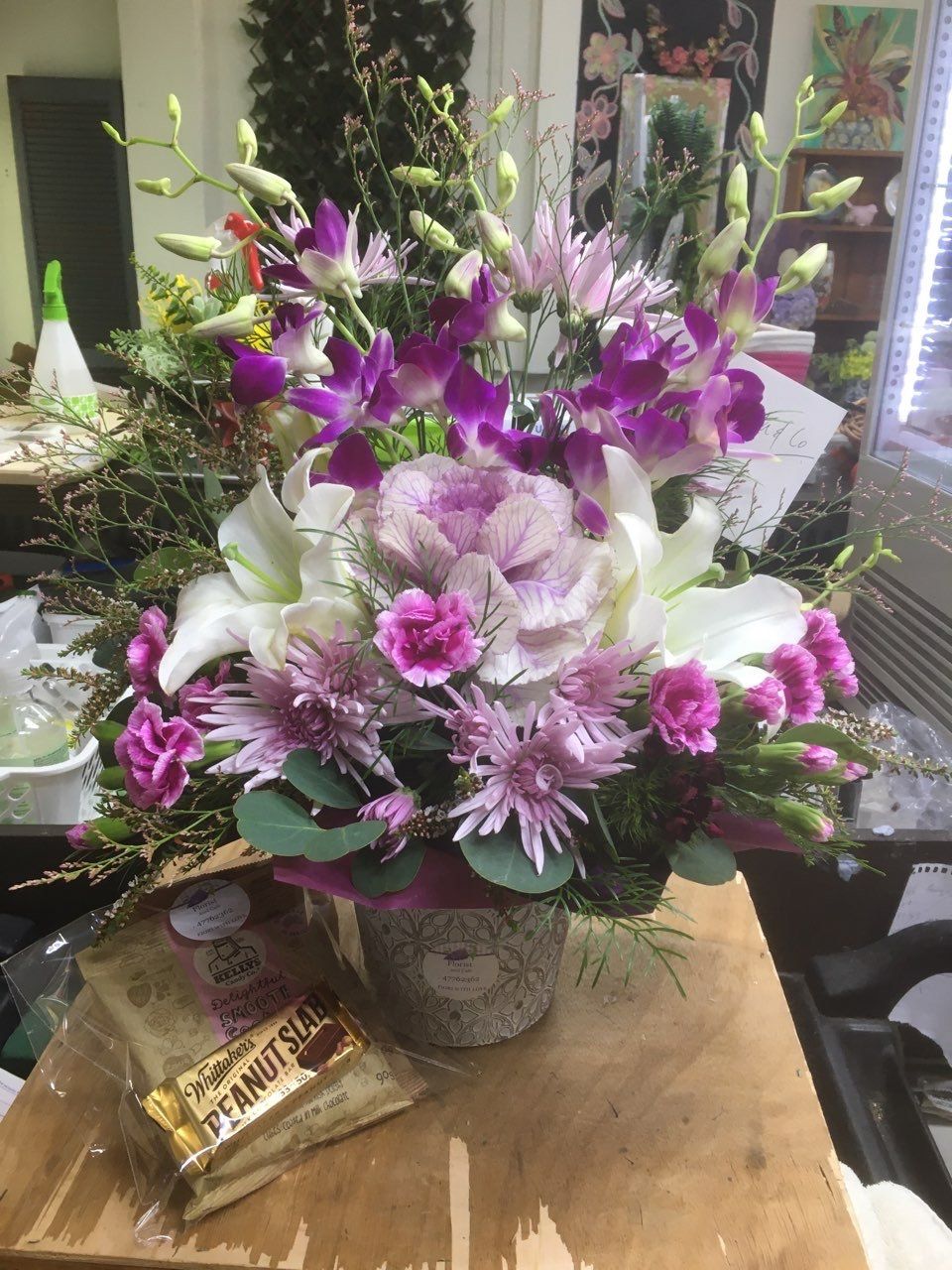 White and Purple Flower Bouquet — Your Local Florist in Ingham