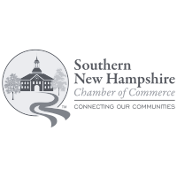 Southern New Hampshire Chamber of Commerce logo with a building inside a circle, path, and text 
