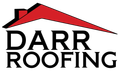 Logo for Darr Roofing: red roof design above black text.