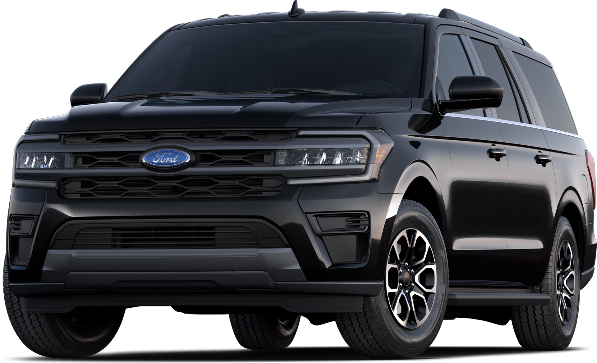A black ford expedition is shown on a white background.