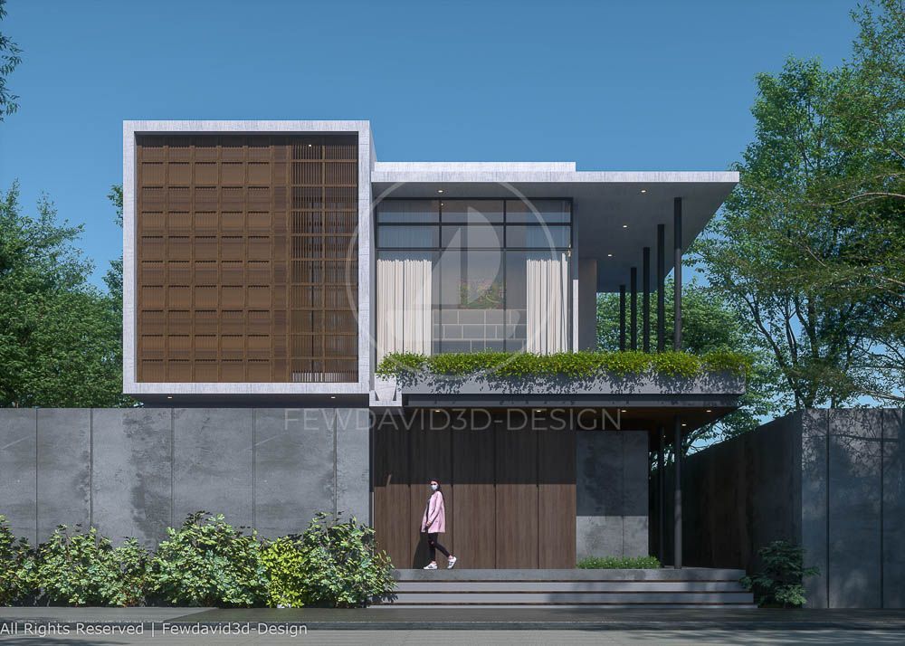 รับออกแบบบ้านโมเดิร์น2ชั้น