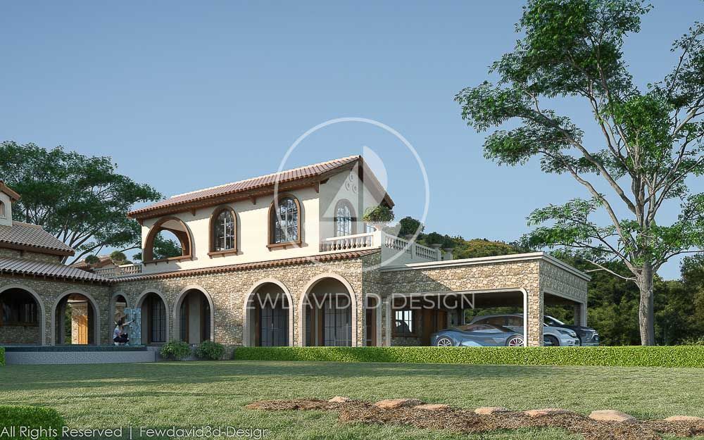 รับออกแบบบ้านสไตล์ทัสคานี สวยงาม หรูหรา