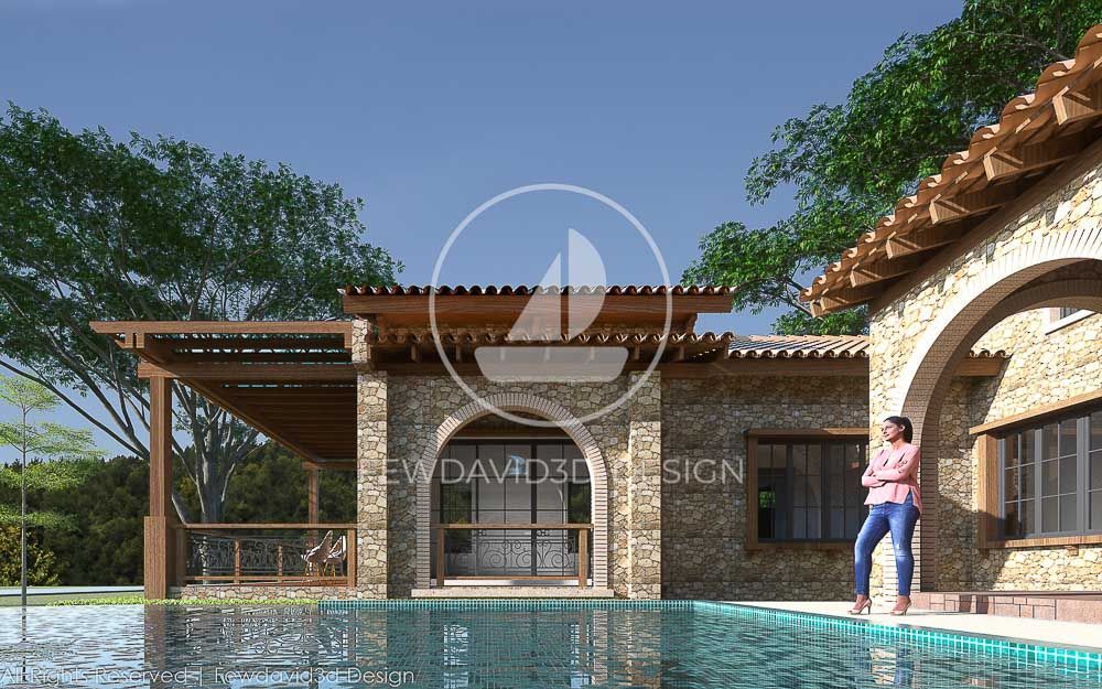 รับออกแบบบ้านสไตล์ทัสคานี สวยงาม หรูหรา